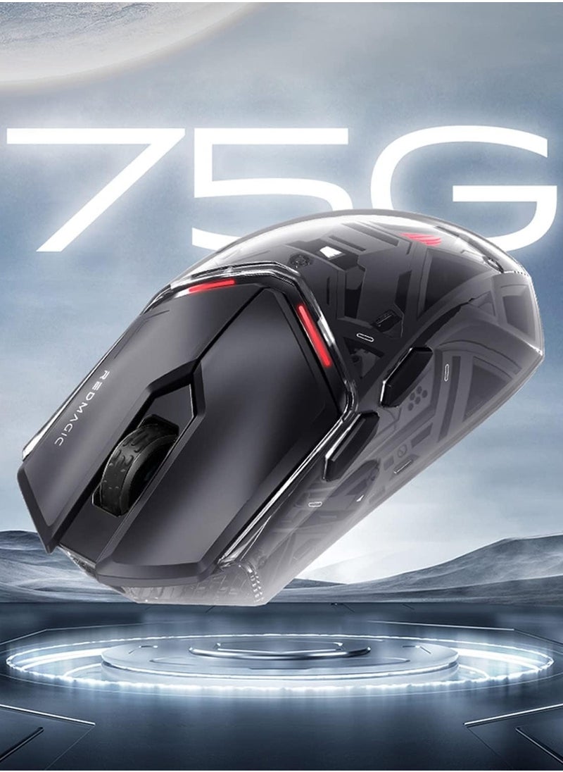 REDMAGIC High-Performance Gaming Mouse - 26000 DPI, Tri-Mode Connectivity, RGB Backlit, Programmable, Ergonomic, Lightweight, Rechargeable, 100Hrs Battery Life for Windows & Mac  - Image 4