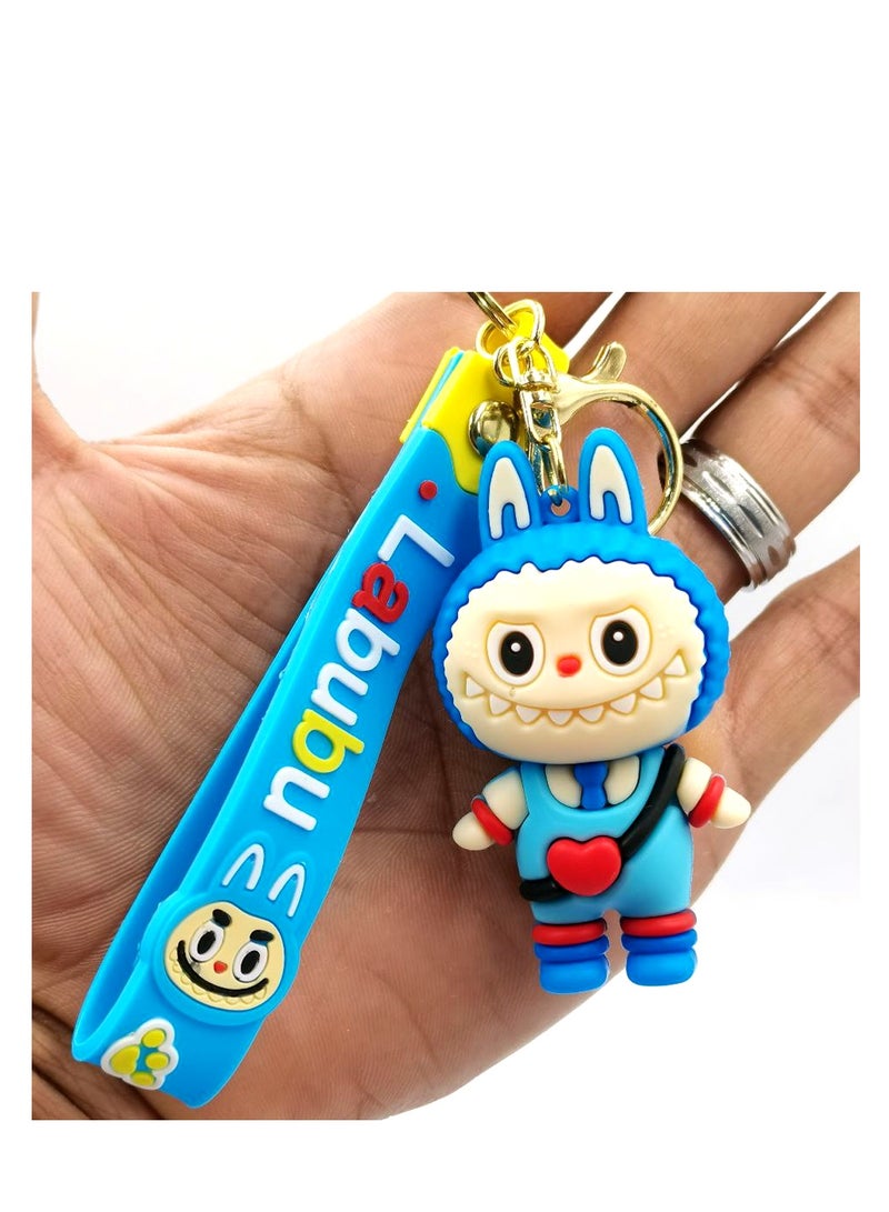 Labubu Cartoon Keychain with Soft PVC Pendant and Silicone Strap – 3D Bunny Character Design, Durable Metal Keyring for Keys, Bags, Purses, Backpacks, Gifts – 7cm Pendant + 13cm Strap - Image 4
