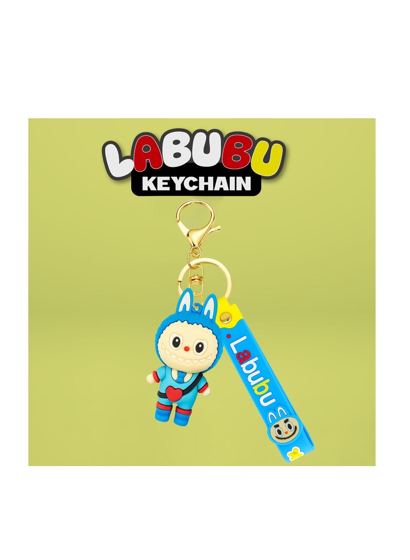 Labubu Cartoon Keychain with Soft PVC Pendant and Silicone Strap – 3D Bunny Character Design, Durable Metal Keyring for Keys, Bags, Purses, Backpacks, Gifts – 7cm Pendant + 13cm Strap - Image 3