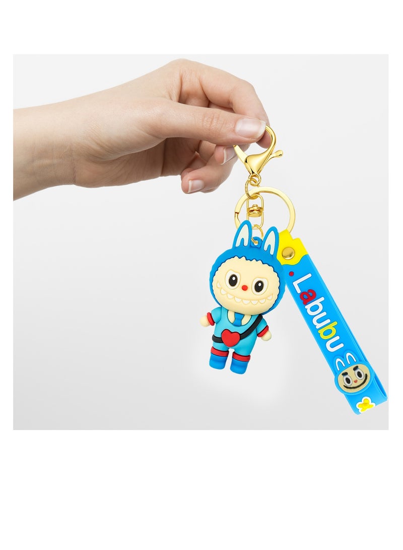 Labubu Cartoon Keychain with Soft PVC Pendant and Silicone Strap – 3D Bunny Character Design, Durable Metal Keyring for Keys, Bags, Purses, Backpacks, Gifts – 7cm Pendant + 13cm Strap - Image 5