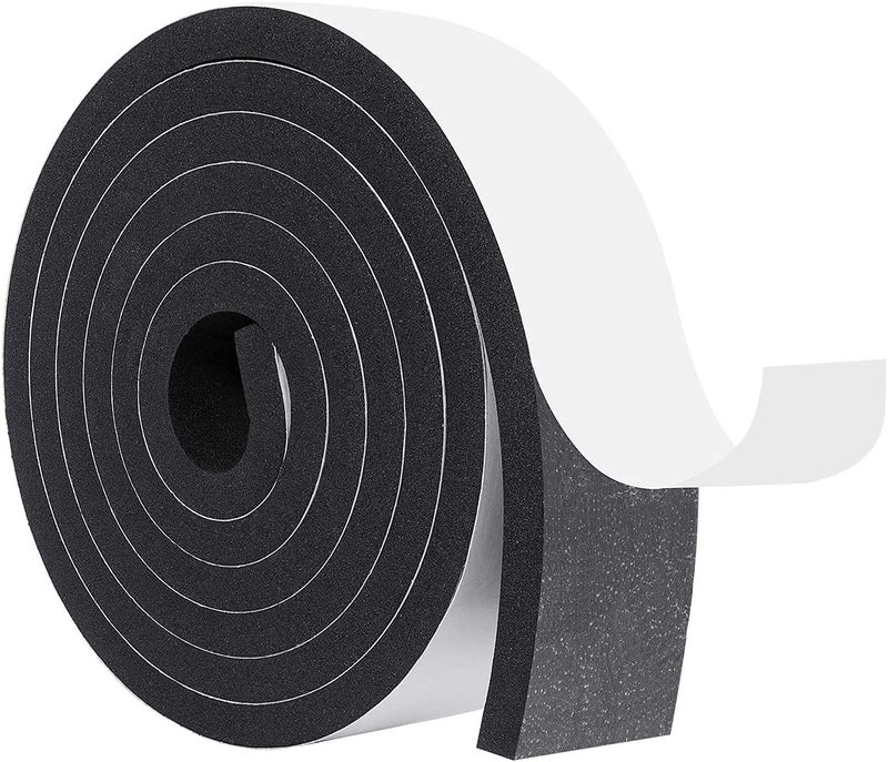 G-CHARGE Foam Single Sided High Density Self Adhesive Gasket Tape, Weather Stripping Doors and Window Insulation Soundproofing (2"(W) x 3/8"(T) x 5 Mtr (L)) - Image 1