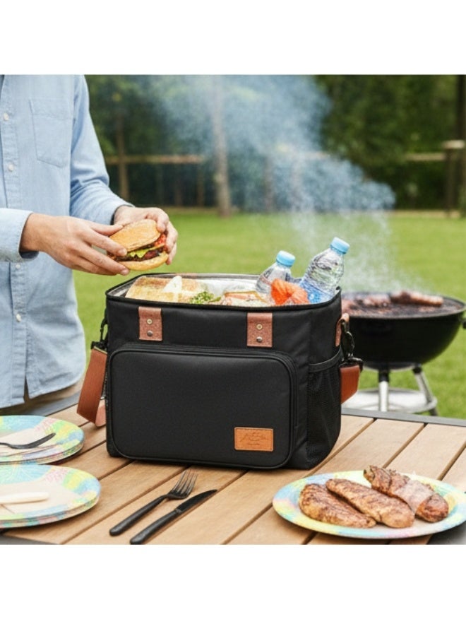 FALMER 16L Insulated Lunch Bag for Women & Men – Reusable Waterproof Oxford Cooler Tote with Food-Grade Aluminum Foil Lining – Large Capacity Holds Up to 20 x 330ml Bottles – Thermal Lunch Box for Work, School, Travel & Outdoor Activities - Image 2