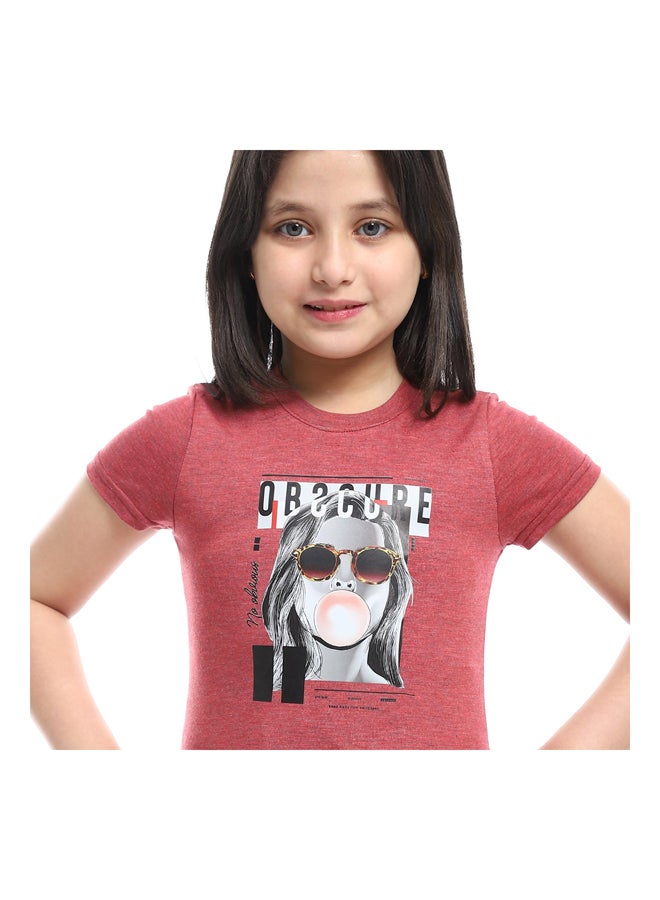 Andora Slip On Chest Printed Cotton Girls Tee  - Image 3