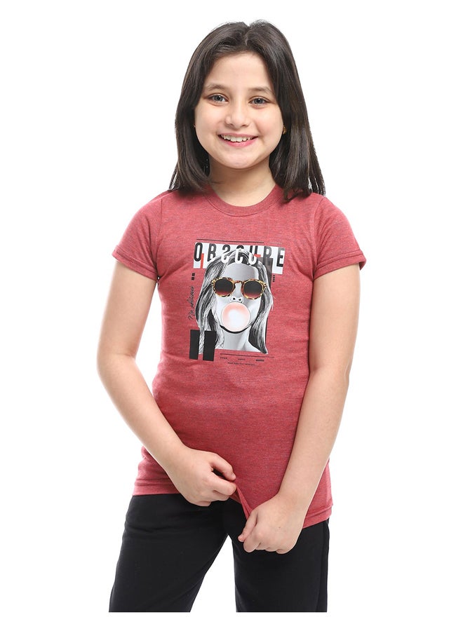 Andora Slip On Chest Printed Cotton Girls Tee  - Image 2