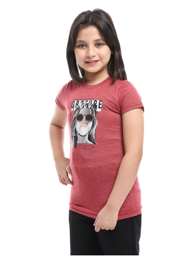 Andora Slip On Chest Printed Cotton Girls Tee  - Image 5