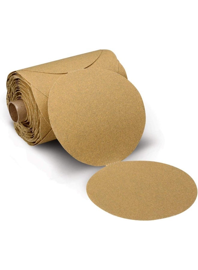 3M 3M Stikit Paper Disc Roll 236U, C-weight, Pressure-Sensitive Adhesive (PSA) Attachment, Aluminum Oxide, 5" Diameter, P400 Grit, Gold (Pack of 1) - Image 1