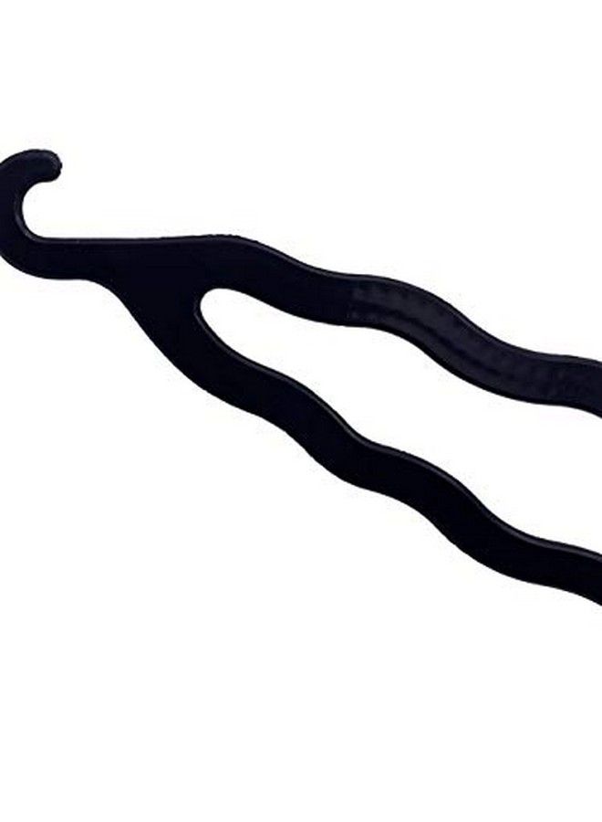 SYBL 6Pcs Black Plastic Bun Maker Curler Double Hook Hair Styling Crooked Hairpins Donut Bun Head Hair Twist Braid Hairdressing Tool Elegance Updo Hairstyles For Women Lady Girls - Image 5