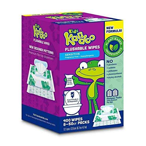 Kandoo Flushable Cleansing Wipes for Babies and Kids, Refill, Sensitive, 400 Count - Image 1