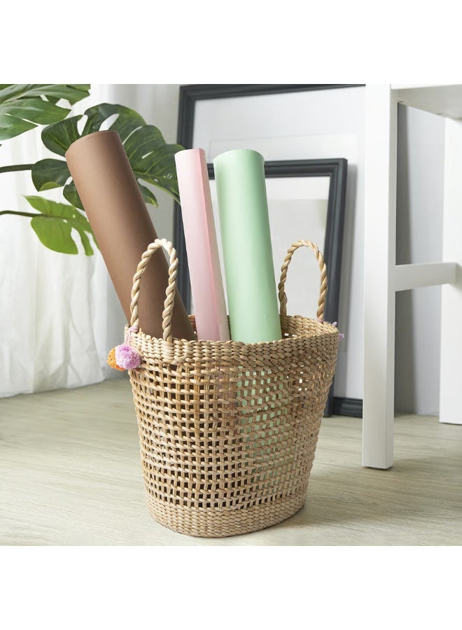 Basket Banana Fibre Handmade  28x25x33 cm - Image 4