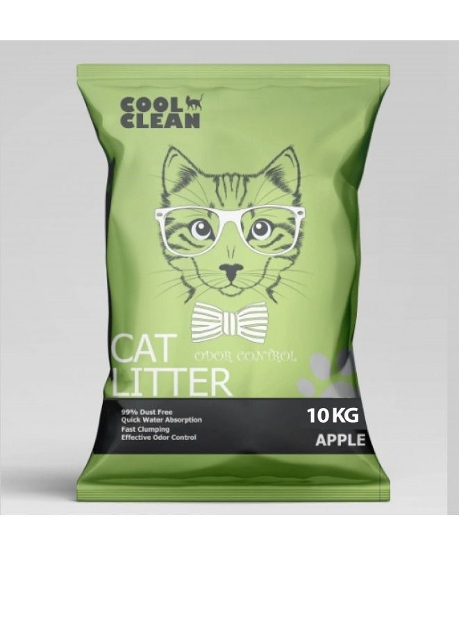 COOL CLEAN Natural Aroma Clumping Cat Litter Apple 10Kg - Image 1