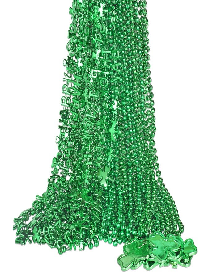 MEICOLY 24PCS St. Patrick’s Day Accessories Bead Necklaces Set, Shamrock Celebration Slogans Design Beads Clover Pendant, Saint Patricks Irish Dressing-up Party Favor Supplies Decorations - Image 1