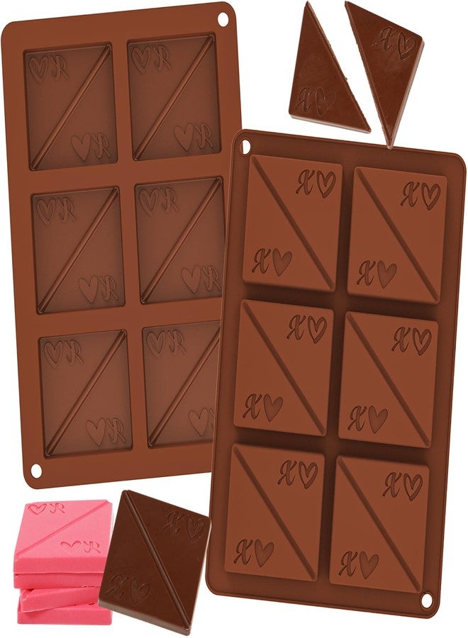 Webake Square Break-Apart Chocolate Mold, 2 Pack Silicone Conversation Chocolate Molds, Romantic Couples Chocolate Mold - Image 1