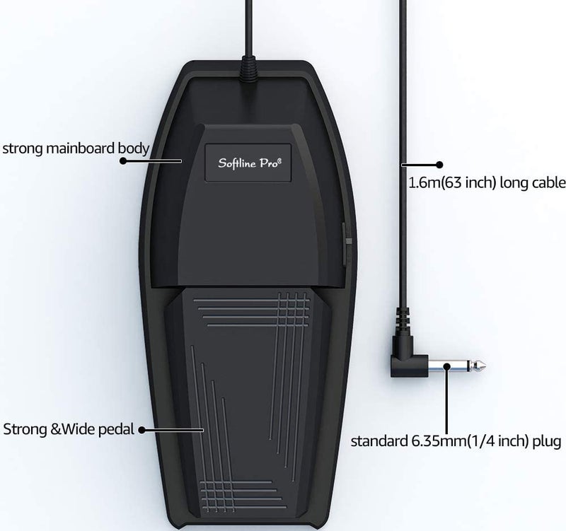 Softline Pro Universal Sustain Pedal for Keyboard, Damper Foot Switch Pedal, 1/4 Inch Jack for Yamaha Casio Roland Korg Behringer Digital Pianos, Electronic Keyboards and Midi Keyboards, SP-139 - Image 2