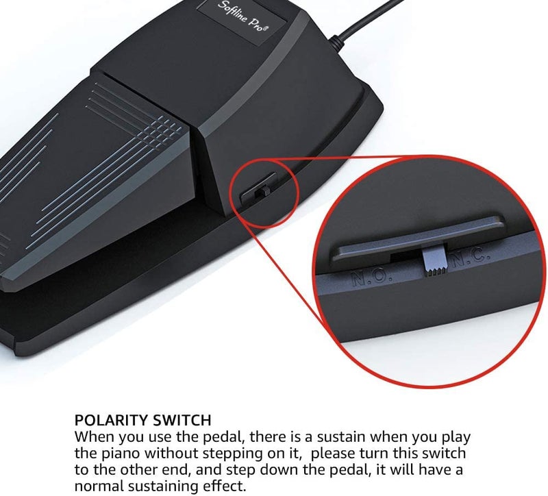 Softline Pro Universal Sustain Pedal for Keyboard, Damper Foot Switch Pedal, 1/4 Inch Jack for Yamaha Casio Roland Korg Behringer Digital Pianos, Electronic Keyboards and Midi Keyboards, SP-139 - Image 5