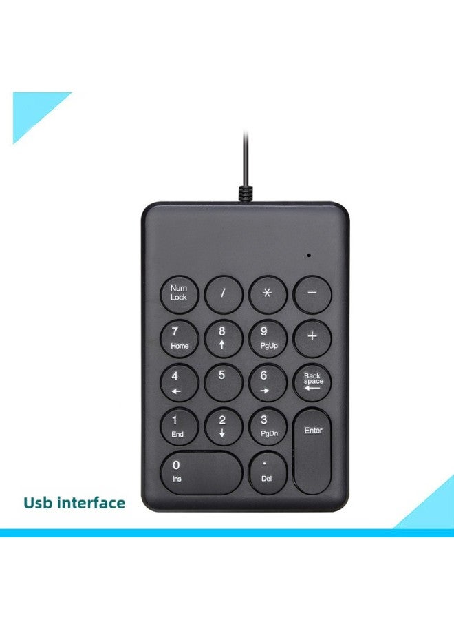 269 Wired Numeric Keyboard Accounting Bank Engineering Keyboard Mini Chocolate Keyboard USB Interface Keyboard-Color:Black  - Image 1