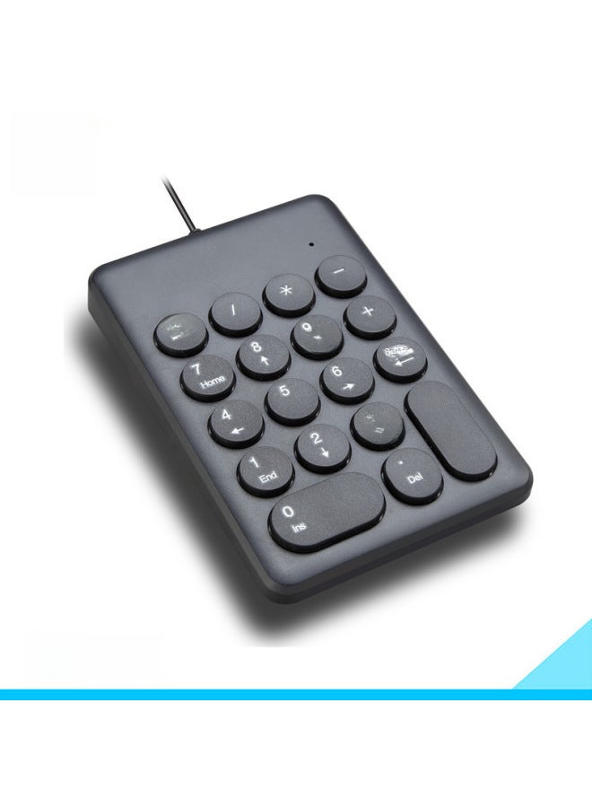 269 Wired Numeric Keyboard Accounting Bank Engineering Keyboard Mini Chocolate Keyboard USB Interface Keyboard-Color:Black  - Image 4