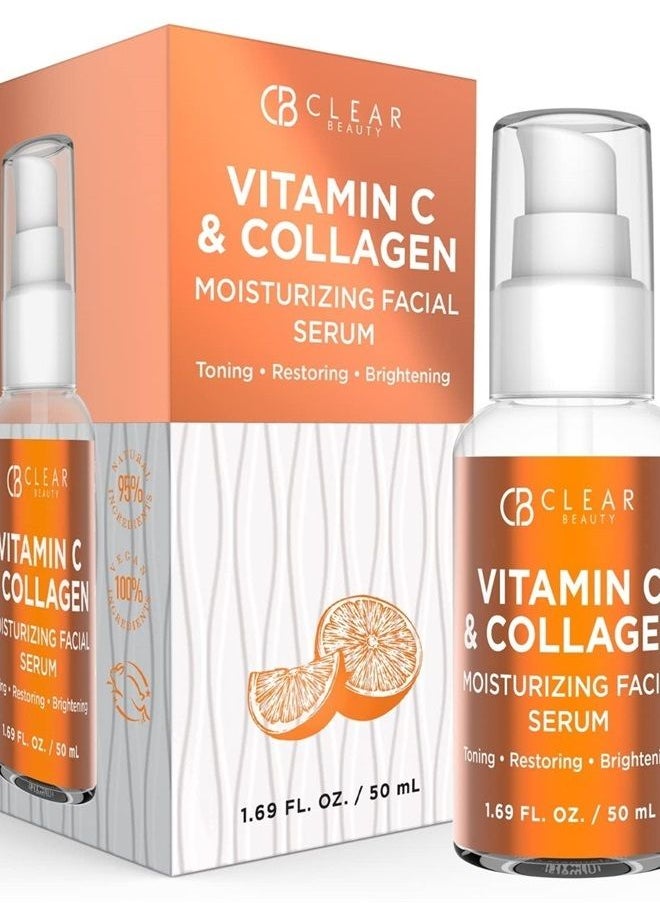 Clear Beauty - (Formerly Clair) Vitamin C and Collagen Face Serum - Reduce Dark Spots & Wrinkles, Moisturizing, Anti-aging & Brightening Facial Serum - Cruelty Free Korean Skincare For All Skin Types - Image 1