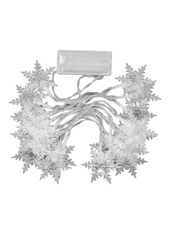20 LED Snowflake Shape Light White 2.1meter - Image 1