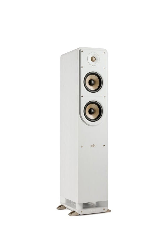 Polk Audio Polk Signature Elite ES50 Tower Speaker - Hi-Res Audio Certified, Dolby Atmos & DTS:X Compatible, 1" Tweeter & (2) 5.25" Woofers, Power Port Technology for Effortless Bass, Elegant White-Washed - Image 1