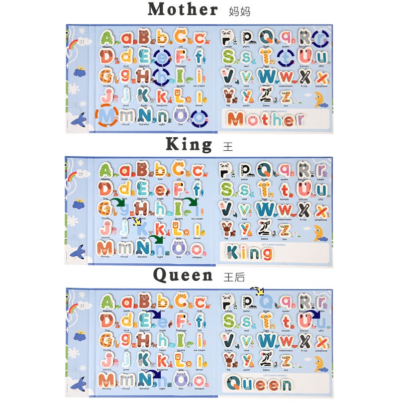 Children'S Cartoon Magnetic English Letter Jigsaw Puzzle Words Ten-Grid Array Mathematics Addition And Subtraction Teaching Aids Decomposition Toys - Image 4