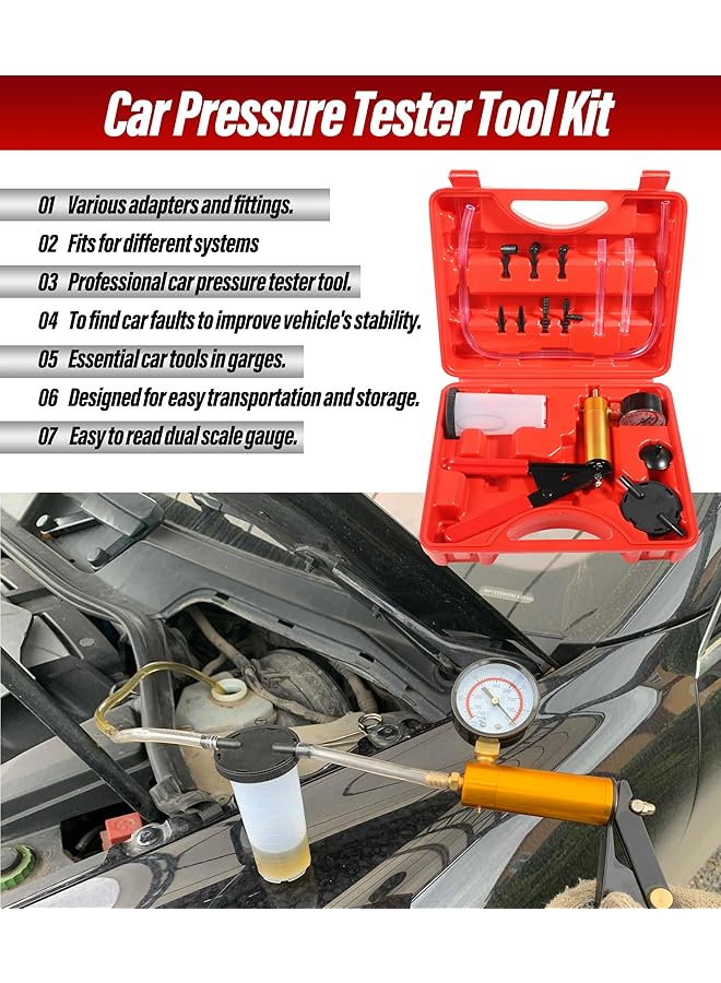 Generic Esewalas Brake Bleeder Kit,Brake Bleeder Vacuum Pump Kit With Adapters,Car Accessories 2 In 1 Brake Fluid Bleeder Kit Hand Held Vacuum Pump Test Set,Car Brake Clutch Bleeder Tool  - Image 4