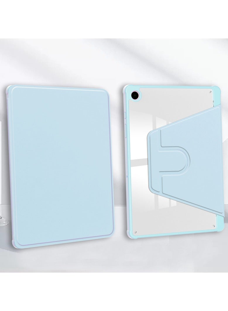 Case for  Samsung Galaxy Tab A9， Tablet Protective Case  , Acrylic 360 ° Rotating Design, Automatic Wake-up/sleep, Soft Leather, Blue - Image 5