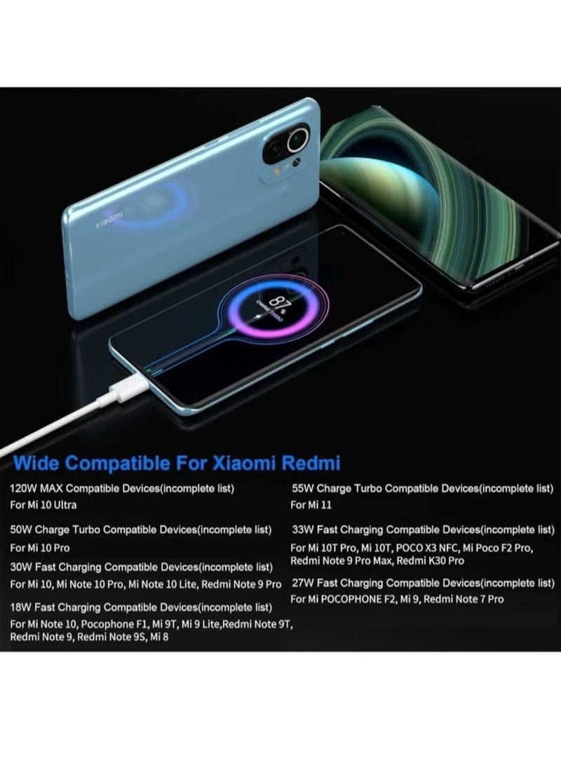 MUNTAQI 120W Super Fast GaN HyperCharge Turbo Adapter with Cable (EU Pin) Compatible for Mi 10 10T 11 11T 12 13 12S Ultra Lite 11i Poco F3 F4 X3 X4 GT M4 Redmi Note 10 11 11T 12 K60 Pro – Ultra-Fast Charging for Multiple Devices – Compact GaN Technology for Efficient Performance - Image 4