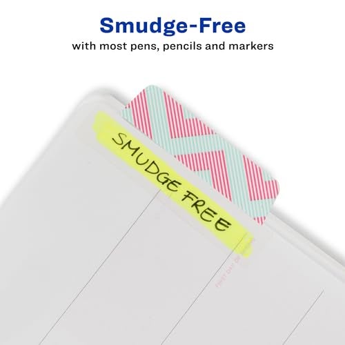 Avery Margin Ultra Tabs, 2.5" x 1", Assorted Color Geometric Designs, 24 Repositionable Page Tabs (74897) - Image 4
