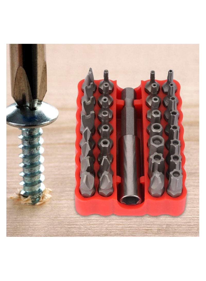 SYOSI Screwdriver Bit Set, 32pcs Screwdriver Bit Kit, Hex Crossing Star Screw Security Bit Set, with Extension Rod for Home Electoronics, for Electric Screwdrivers, Hand Screwdrivers, Electric Drills - Image 5