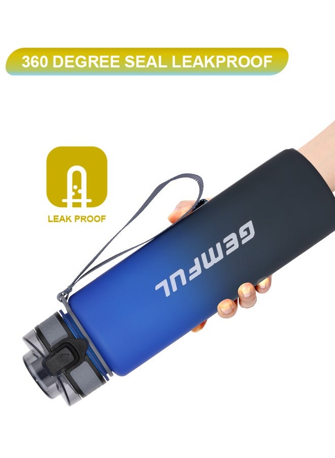 GEMFUL - Water Bottle 1L with Straw Motivational Time Marker Tritan BPA Free Drink Bottle for Sports Fitness Gym and Travel - Image 1