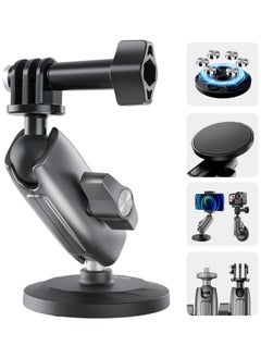 TELESIN Magnetic Mount Magnet Metal Mounts Accessories for Action Camera, 360 Quick Release Car Holder Attach for GoPro Max Hero 12 11 10 9 8 7 6 Insta360 X2 X3 Go3 Ace Pro DJI Action 4 Osmo Pocket 3  - Image 1