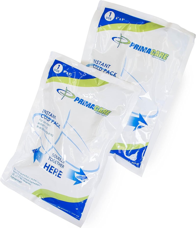 PRIMACARE حزم الثلج الفورية Primacare PCP69 6 × 9 24 حزمة ثلج قابلة للتصرف مع أغطية غير منسوجة لتخفيف الألم والتورم والالتهابات والتواءات وآلام الأسنان والإسعافات الأولية للرياضيين والأنشطة الخارجية - Image 3