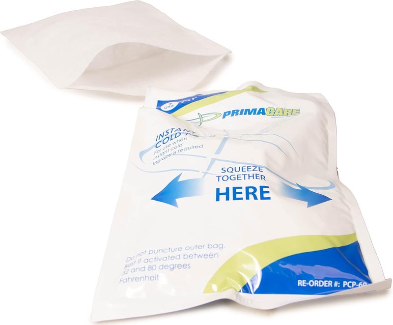 PRIMACARE حزم الثلج الفورية Primacare PCP69 6 × 9 24 حزمة ثلج قابلة للتصرف مع أغطية غير منسوجة لتخفيف الألم والتورم والالتهابات والتواءات وآلام الأسنان والإسعافات الأولية للرياضيين والأنشطة الخارجية - Image 2