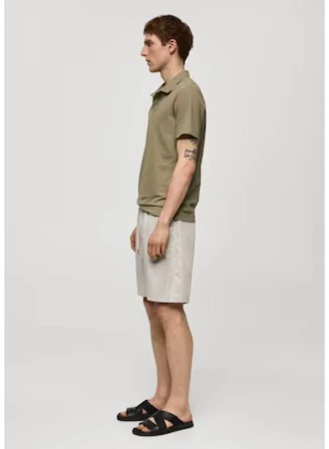 Mango Man Slim-Fit Cotton Pique Textured Polo Shirt
