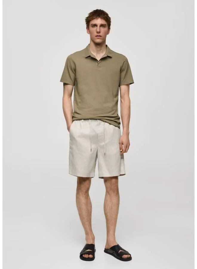 Mango Man Slim-Fit Cotton Pique Textured Polo Shirt