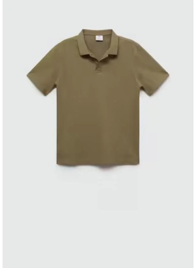 Mango Man Slim-Fit Cotton Pique Textured Polo Shirt