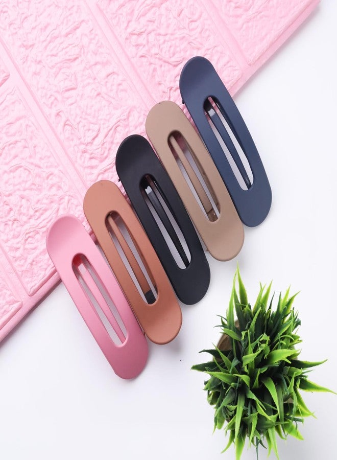 BellaStella Korean Fashion Flower Matte Hair Claw for Women Large Strong Hold Hair Clips for Thick, Thin & Long Clutches Hair Accessories for Women & Girls (Pack of 4 Pcs) (Flat Claw (5 Pcs)) - Image 3