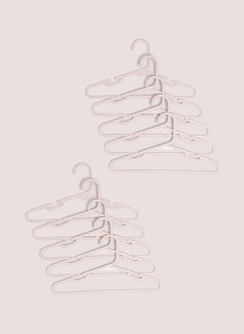 Matalan 10-Pack Pink Kids Plastic Hangers Pale Pink