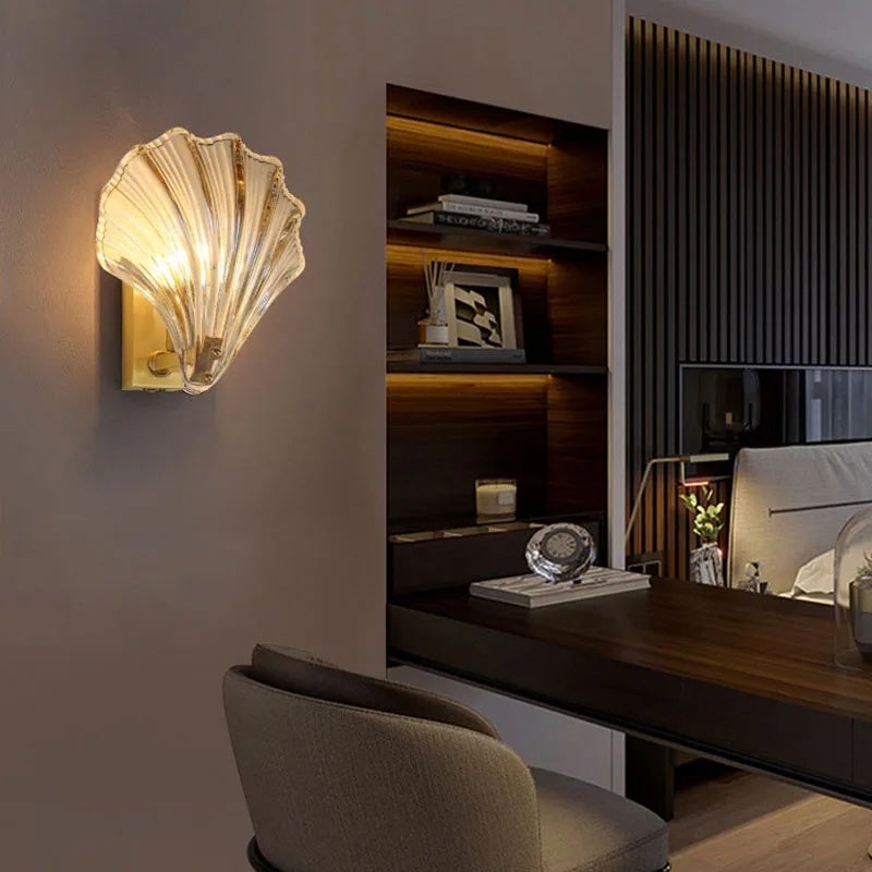 Light Luxury Nordic Minimalist Crystal Shell Wall Lamp - Image 3