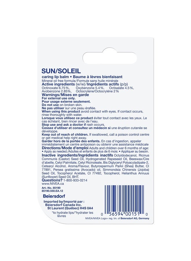 Nivea بلسم شفاه واقي من الشمس مع SPF 30، عبوة مزدوجة (2 × 4.8 جرام) (مستورد من كندا) - Image 4