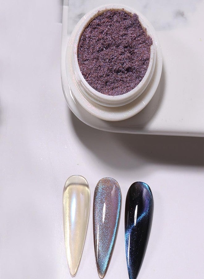 Juland Dual Effects Cat Eye & Aurora Nail Powder - 6 Colors Pearl Glitter for Stunning Crystal Sand & Aurora Nails - Image 4