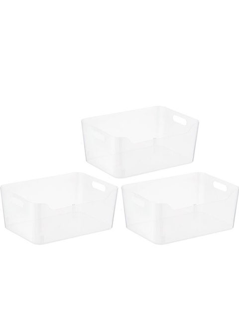 Keyway Large Storage Box Clear Set of 3