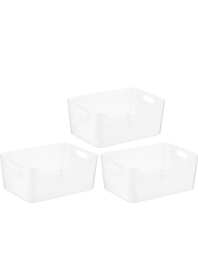 Keyway Large Storage Box Clear Set of 3