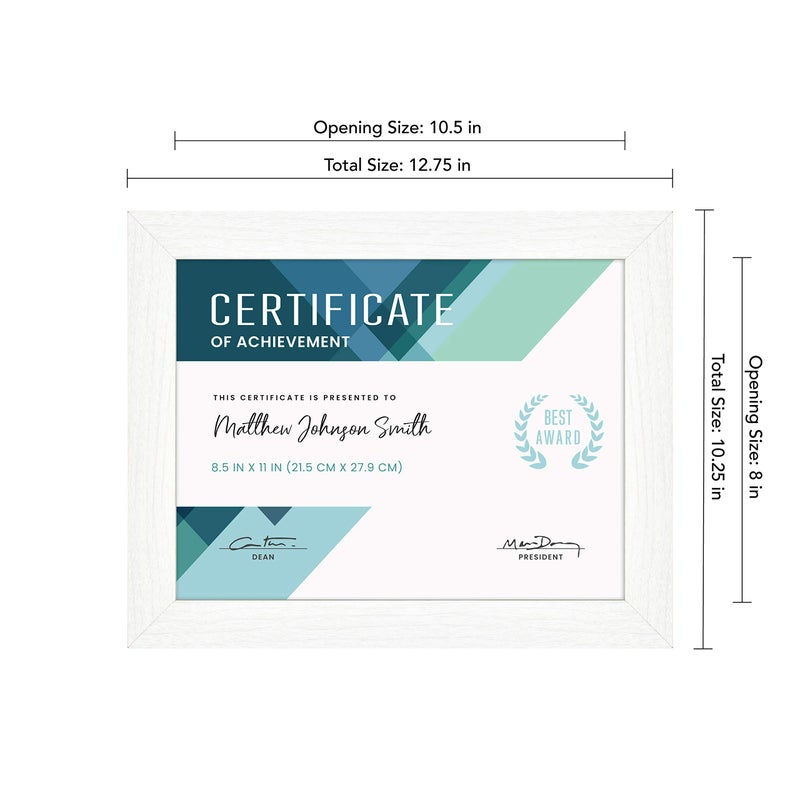 MCS Studio Gallery 8.5x11 Picture Frame White Woodgrain  Rectangle Photo Frame for Photos  Posters & Art Prints & Easel for Tapletop Display (1-Pack) - Image 4