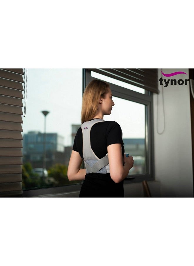 Tynor Posture Corrector, For Improved Posture & Back Support | Back Belt For Men & Women | Comfortable For All-Day Wear | Pack Of 1 (Grey, Medium)  - Image 4