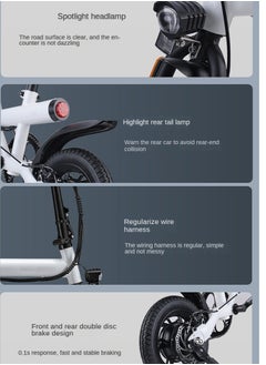 Gasin Adult E-Bike scooter, 50KM Range, 400W Motor, 14-inch Shock-Absorbing Tires, Foldable, Specialized for Commuting, Beach, Sandy Ground & Mountain Riding  - Image 4