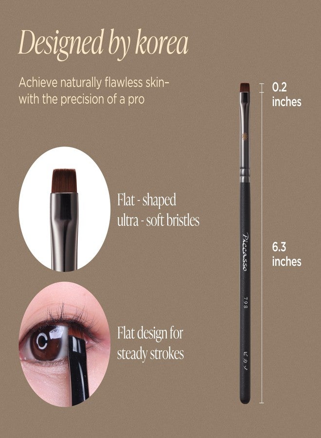 Piccasso 798 Flat Eyeliner Brush - Professional Thin Angled Brush for Gel and Liquid Eyeliner, Soft Bristles for Tightlining and Lash Line, Eye Makeup and Facial Brush from K-Beauty Brand - Image 2