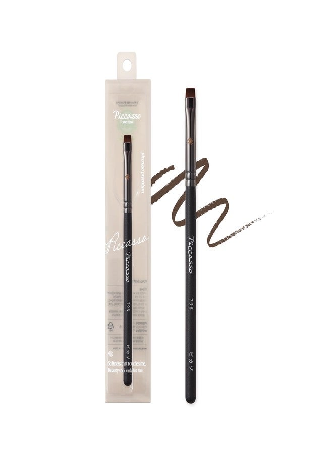 Piccasso 798 Flat Eyeliner Brush - Professional Thin Angled Brush for Gel and Liquid Eyeliner, Soft Bristles for Tightlining and Lash Line, Eye Makeup and Facial Brush from K-Beauty Brand - Image 1