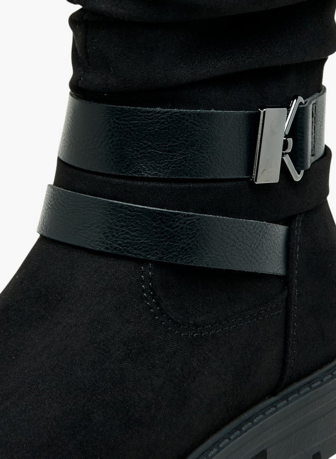Flora Bella By Shoexpress Strap Accent High Cut Boots with Zip Closure - Image 4