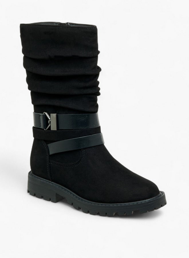 Flora Bella By Shoexpress Strap Accent High Cut Boots with Zip Closure - Image 2